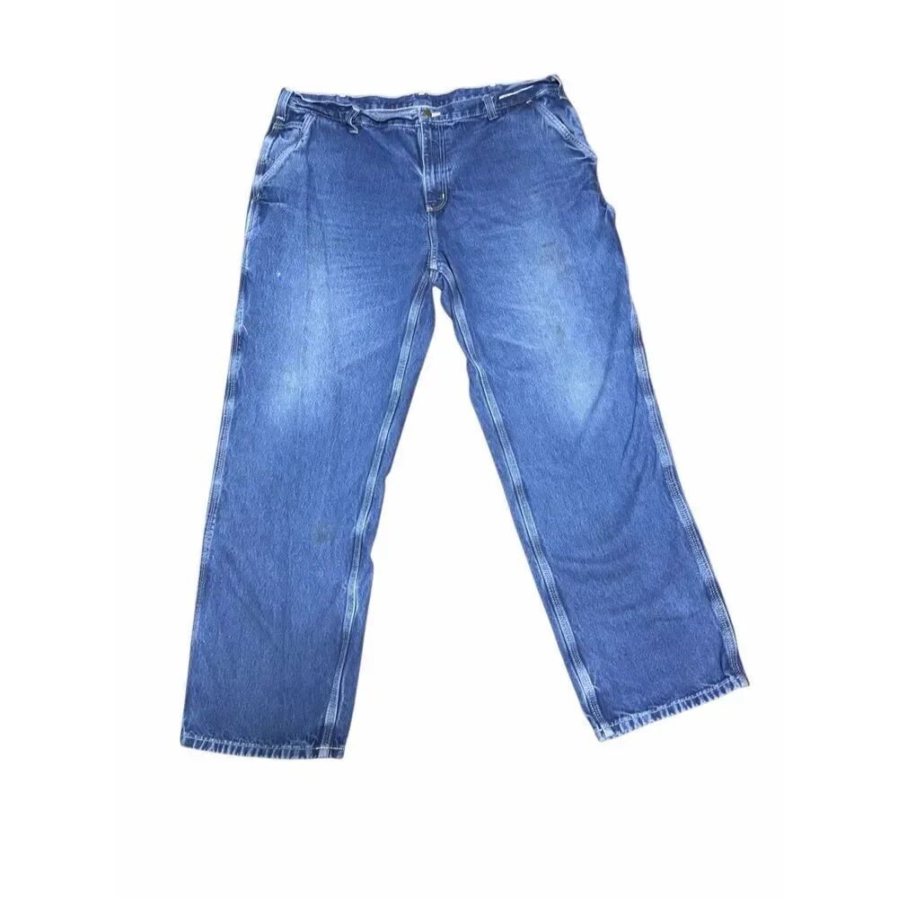 Carhartt Dungaree Fit Carpenter Jeans Men's 42 X 32 Blue Denim Workwear 382-83